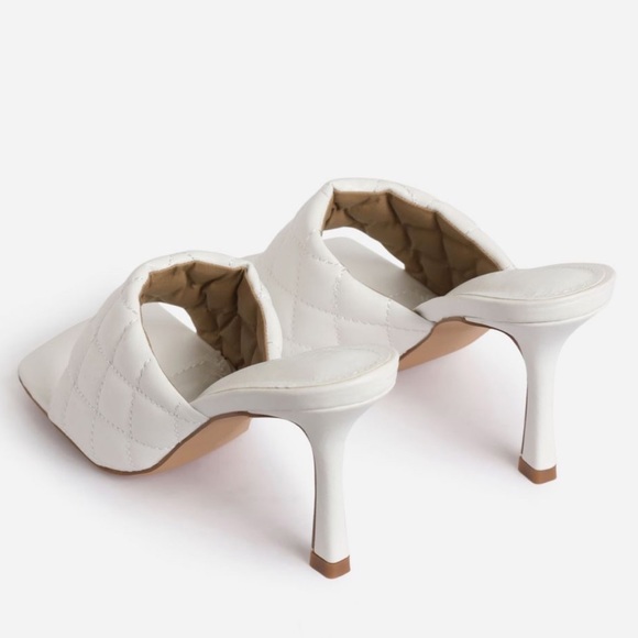 White Quilted High Heels - Picture 4 of 8